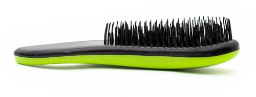 Intirilife Haarbürste Mini Bürste in Grün - 15 x 6.5 x 3.5 cm - Detangler Bürste zum Entwirren von trockenen und nassen Haar mit Kunststoff Borsten Praktisch für Handtasche und Reisen