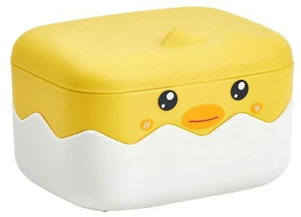 Soap Box 2Pc Yellow Cute Duck Shaped Travel Soap Box Container Case Plastic Shower Soap Drain Tray Holder Bathroom Accessories-Yellow