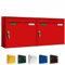 AL Briefkastensysteme Basic 2er Briefkasten RAL 3000 Feuer Rot 2 Fächer DIN A4 wetterfest Briefkastenanlage mit Posthaltebügel und 2 Namensschildern