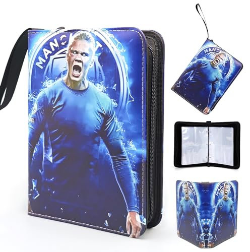 Ronronner Sammelalbum für Fußball, Karten Sammelalbum mit Reißverschluss und 50 Herausnehmbare Hüllen für 400 Karten – Ideal für Jungen von 6 bis 10 Jahren – Perfektes Fußball Geschenk (A)