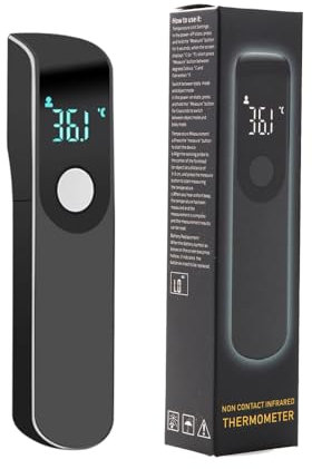 Forehead Thermometer for Adults Kids, Non-Contact Infrared Thermometer Digital Thermometer Baby Thermometer Newborn with LCD Display Thermometer Gun with Fever Alarm (Black)