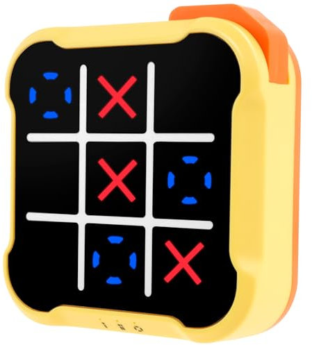 Toe Bolt Game 9 x 9 x 2.8 cm Fördern Sie Denken Schnelle Reaktionsfähigkeit Gedächtnis Elektronische Tragbare 3-in-1 Handheld Spielkonsole Toe Spiel 3-in-1 Puzzlespielkonsole (Gelb)