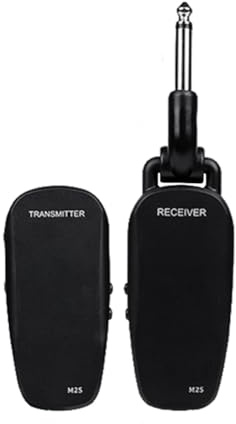 Muuoeou Wireless Guitar Bass Transmitter Receiver System Rechargeable Portable Audio Transmitter for Electric Guitar Bass Easy Install