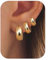 FIOROYAL 3 Pairs Gold Hoop Earrings for Women Chunky Earrings 14k Gold Plated Hypoallergenic Earrings Silver Hoops Earrings for Women Small Thick Huggie Hoop Earring Set (Gold/Sliver) G