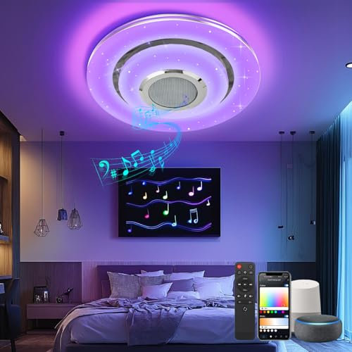 OTREN LED Deckenleuchte Dimmbare 3000K-6500K, Alexa&Google Assistant mit RGB Deckenleuchte Wohnzimmer, Schlafzimmerleuchte mit Fernbedienung und APP-Steuerung für Küche Kinderzimmer