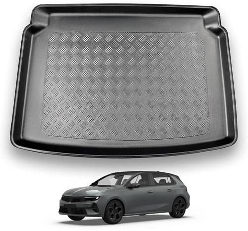 NOMAD Boot Liner Mat for Vauxhall Astra L Hatchback [Petrol/Diesel] 2022+ | [Non-adjustable boot floor], Tailored PE Car Boot Protector Tray, Waterproof Raised Edge Mat, Easy Clean Cargo Floor Liner