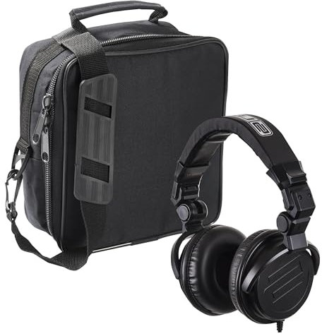 Reloop RH-2500 DJ Kopfhörer Set, Geschlossene Ohrumschließende Bauart, 32 Ohm Impedanz, Klappbare Ohrmuschel, Faltbar, 20Hz-20000Hz Frequenzgang, 3,5mm Klinke, 6,3 mm Adapter, inklusive Bag