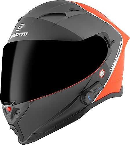 Bogotto H153 BT SPN Bluetooth Helm, schwarz matt/orange, XS