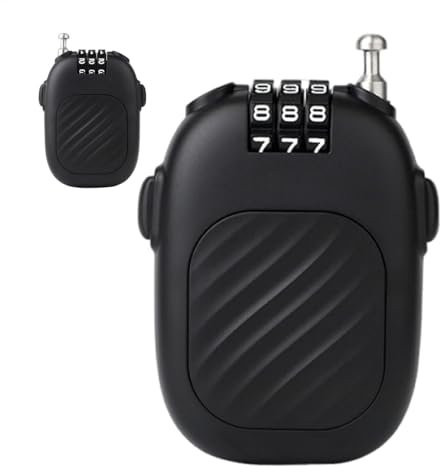 Verrou rétractable | Verrou de poussette avec câble en acier rétractable – Cadenas à combinaison réglable, casier de sécurité pour sac à dos pour valises de voyage