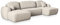 Masseno Ecksofa Savona P mit Schlaffunktion U-Form, Sofa mit Bettkasten, Wohnzimmersofa, Couch, Soffa, Bettsofa, Couchgarnitur- Creme, POSO 100