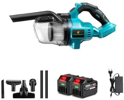 Aspirateur électrique portatif sans fil, puissant outil de nettoyage domestique rechargeable for batterie Makita 18 V(2 Battery EU Plug)