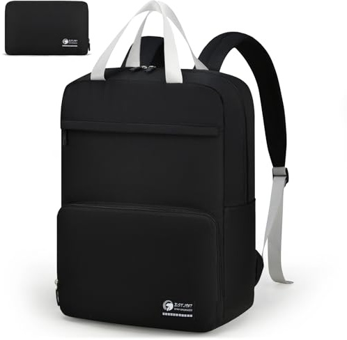 SPAHER Faltbarer Handgepäck Rucksack 40x30x15cm British Airways Air France Ultraleicht Reiserucksack 20L Wasserdichter Weekender Rucksack Schwarz