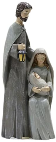 Sxmrmnx Figure Statue Collection Ornaments Nativity Scene Home Decoration Crafts Easter Gift Gray