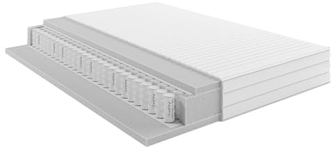 Mirjan24 Matratze Mebso, Taschenfedern, Höhe: 24 cm, Beidseitigematratze, Liegehärten H3, Bezug waschbar, Matratze heißgeklebt (200 x 200 cm)