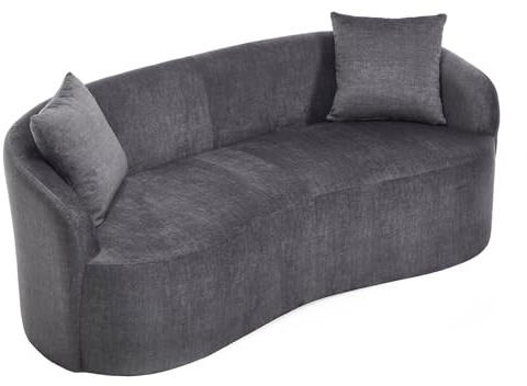 Riess Ambiente Extravagantes Sofa Elemental - 180cm - 2-Sitzer Couch mit Rundumbezug in grau, Samt, inkl. Kissen