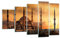 Mehrteilige Bilder auf Glas Sonnenuntergang istanbul türkei reise Glasbild 100x60cm Wandbilder Dekoration Wohnzimmer Schlafzimmer Küche Set 5 teilige Groß Wanddeko Wand Art Modern GEG100x60-2846