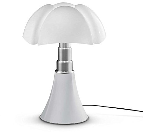 Martinelli Luce Pipistrello med - LED Tischleuchte Weiß Metall 62 cm Gae Aulenti