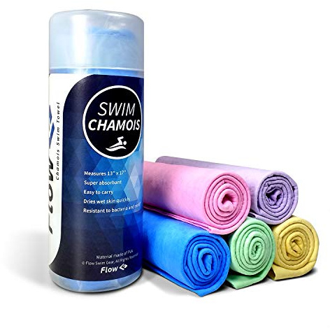Flow Swim Chamois - Quick Dry Towel for Swimming, Diving, Triathlons, and Other Water Sports (Purple)