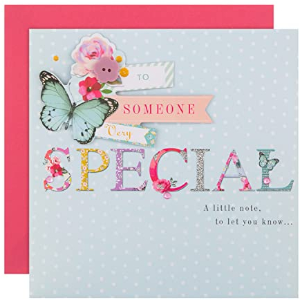 Hallmark Geburtstagskarte für einen besonderen Menschen, Schmetterlings- und Blumenmotiv, Rosa, Blau