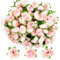 JNCH 100pz Teste di Rose Fiori Artificiali Seta Finte Piccole per Decorazioni Matrimonio Festa (Champagne)