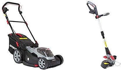 SPRINT 2x18V (36V) Lithium-Ion 44cm Cordless Lawn Mower 440P18V + 18V Lithium-Ion Grass Trimmer Body 18GT, 30cm