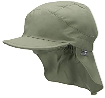 Sterntaler Schirmmütze Nacken Basic - Unisex Baby- und Kinder Mütze mit Nackenschutz - UV-Schutz 50+ Hut aus Popeline (Bio) - leichte Sommer Kopfbedeckung mit Gummiband - mattgrün, Größe 51