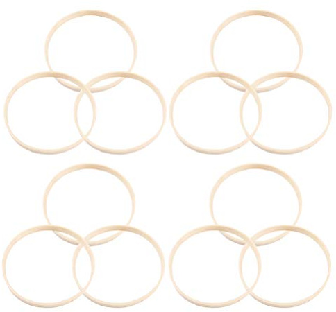 12Pcs Bamboo Dreamcatcher Rings: 10cm Round Craft Hoops for Diy Dream Catcher Wall Hanging Macrame Plant Hanger Accessories