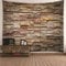 Kihomedy Großer Wandteppich, Steinwand Braun Wandteppich Deko Tuch Wandtuch Wandbehang 210X140CM
