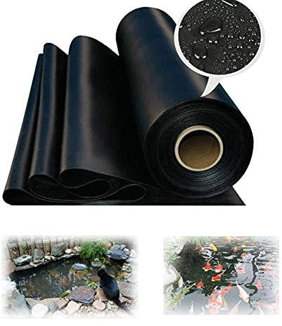 ZYFA HDPE Teichfolie Gartenteichfolie Schwarze Gartenpoolmembran Teich Folie,Schwimmteich, UV und witterungsbeständig Folie,Stärken 0.2 mm