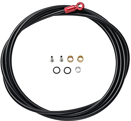 Kit de tuyau de frein à disque hydraulique pour vélo Shimano BH90 avec adaptateur banjo Rouge/or/argenté 2000 mm