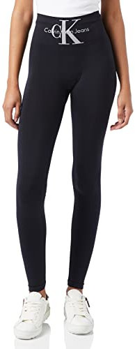 Calvin Klein HIGH-WAIST MONOGRAM, Donna Leggings, Nero, S