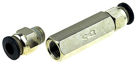 bzcemind Pneumatic Check Valve 6mm OD Hose One Way Valve Air Gas Single Way Brass Valve Air Compressor Pipe Fitting Adapter CV-Black-PC-6mm