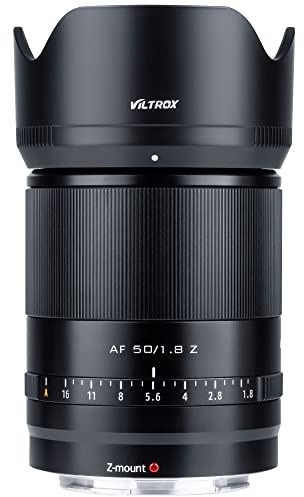 VILTROX 50mm F1.8 Z mount Obiettivo Primo per Nikon Z5 Z50 Z6 Z7 II zfc(Full Frame, messa a fuoco automatica) Nero