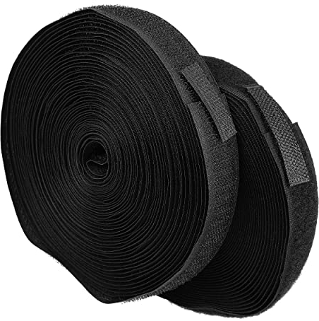 mumbi Klettband zum Nähen, Klett bestehend aus Haken und Flausch zum Aufnähen, Klettverschluss 20mm x 10 Meter, Schwarz