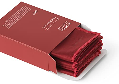 AM x (Produkt) RED Mikrofasertücher, 3er-Pack, Get Clean, Putztuch für Auto Bildschirme, Wearables, Brillen, Handys, Tablets und Laptops | Verwenden Sie es mit einem Bildschirmreiniger