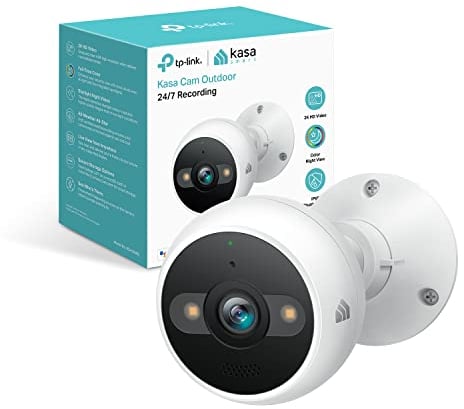 Kasa 4MP 2K Security Camera Outdoor Wired, IP65, Starlight Sensor & 98 Ft Night Vision, Motion/Person Detection, 2-Way Audio w/Siren, Cloud/SD Card Storage, Alexa &Google Assistant Compatible(KC420WS)