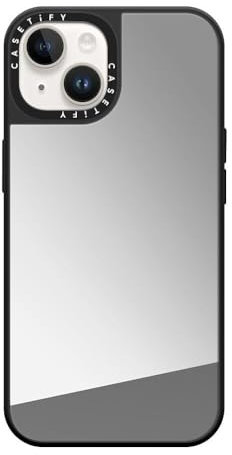 CASETiFY Mirror iPhone 14 Case [Reflective / 4.9ft Drop Protection/Compatible with Magsafe] - Silver on Black