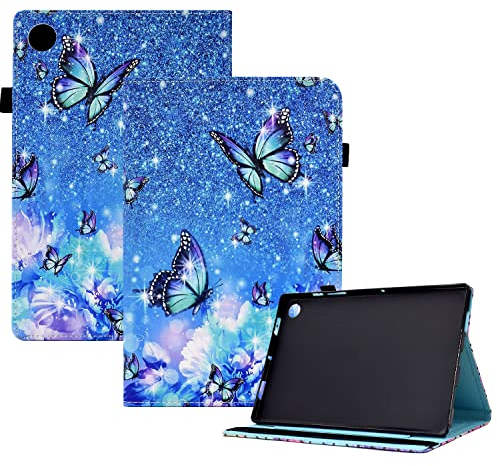 CXTcase Custodia per Lenovo Tab M10 (3rd Gen) 10.1 2022,PU Intelligente Tablet Cover Lenovo Tab M10 3rd Gen 10.1 2022,Tablet Custodia con Slot per Schede,Farfalla Fiorita