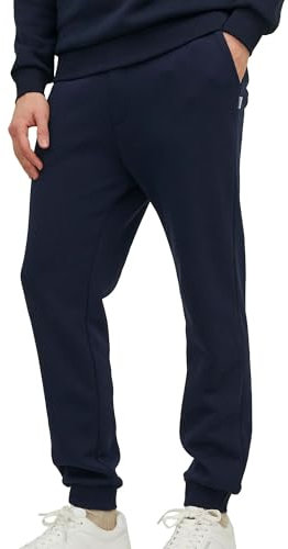 JACK & JONES Pantalon de Jogging avec Ceinture élastique Jogger Pantalon en Tissu Cordon de Serrage Coupe relaxe Streetwear Basique JPSTGORDON, Couleurs:Bleu, Taille de Pantalon:M