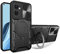 SEAHAI Funda para OPPO Find X5 Lite 5G, [Rugged Armour] Antigolpes Carcasa con Metálico Anillo Magnético Soporte y Cámara Deslizante Proteger, Anti-Caída Silicona Case - Negro