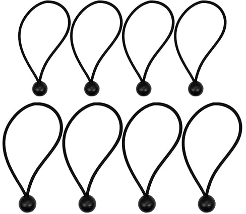 JOCXZI Spanngummis Mit Kugel - 8Pcs Gummispanner Mit Kugel Für Banner, Spanngummi Kurz Mit Kugel, Zeltgummi Expanderschlingen Schwarz,gummischlaufen Für Planen Zelt Banner Netz Pavillions