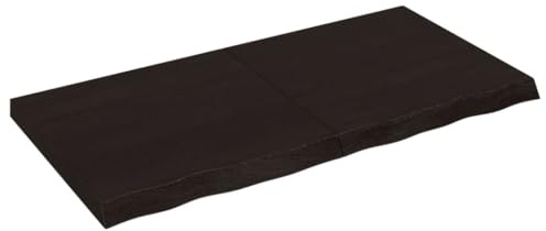 vidaXL Tischplatte Dunkelbraun 120x60x(2-6) cm Massivholz Eiche