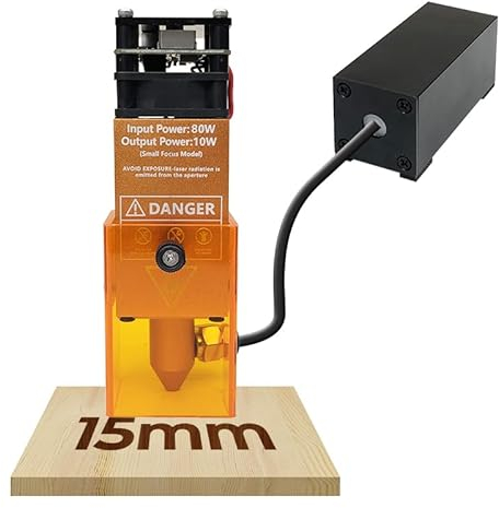 80W Lasermodul mit Luftpumpe CNC-Laserkopf 10W Leistung 12V 24V Lasergravurmodul für DIY Schneid- und Graviermaschine (24, Volt)
