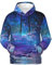 VYONNE Ultraweiches gefüttertes Northern Lights Sweatshirt mit Kapuze und Taschen - Bequemer Hoodie, Sportshirt, Trainingsanzug, Herrenbekleidung, Nordlichter, 4X-Large
