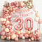 30th Birthday Decorations for Women,Rose Gold 30th Birthday Balloon Arch Garland Kit With Happy 30th Birthday Number 30 Foil Balloons,Happy Birthday Banner for Women 30th Birthday Party Decoration