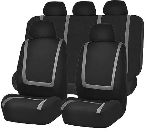 Auto Sitzbezüge Set für Opel Astra J Astra K Astra H Astra G Astra-H Sri Astra J Sports Tourer,Sitzbezüge Sitzschoner Innenraum Zubehör,C-Black Gray