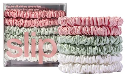 Slip Silk 100% Maulbeerseide Haargummi Set - Schonende Scrunchies gegen Haarbruch, 6 Zopfgummis in verschiedenen Farben