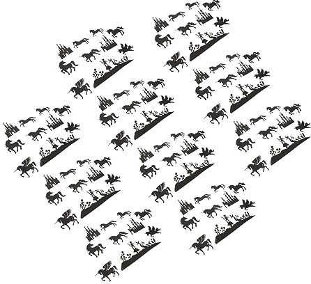 Amosfun 300piezas Tarjetas De Silueta De Unicornio Para Decoración De Lámparas Diy Tarros Manualidades Infantiles Fiesta De Cumpleaños y Eventos Especiales