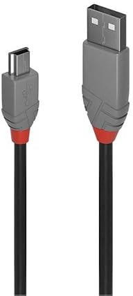 PRENDELUZ USB 2.0 Typ A auf Mini B Kabel, 2 Meter, doppelt geschirmtes Kabel, vergoldete Kontakte