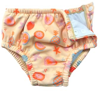 weVSwe Baby Schwimmhose Mädchen UPF 50+ Waschbare Neugeborene Schwimmen Windel Absorptionsmittel für Kleinkinder Schwimmunterricht Orangen Früchte 12-18 Monate